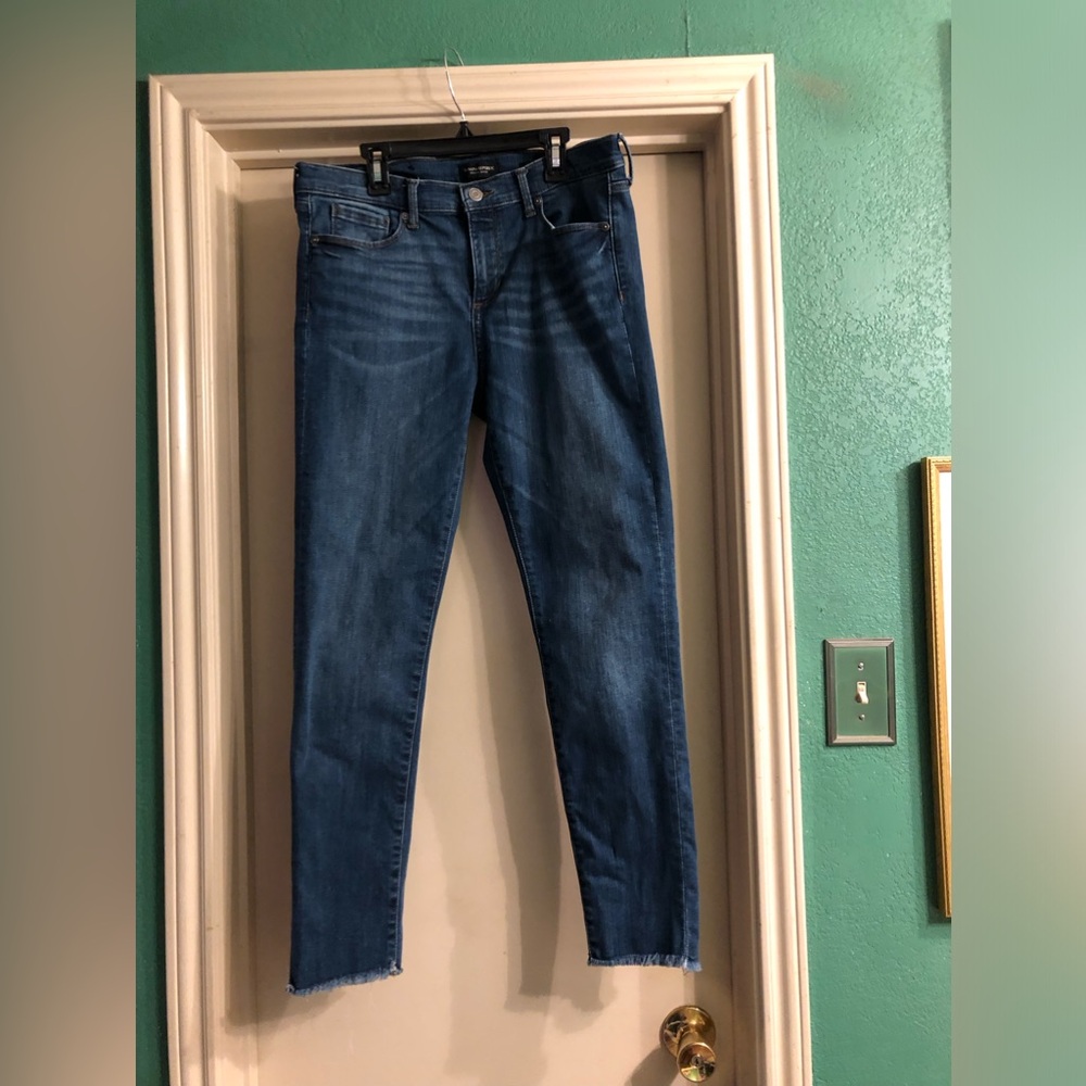 Banana Republic Skinny Jeans with Fray Raw Hem
